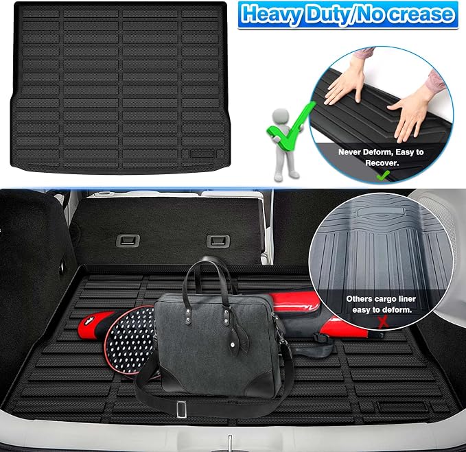 Cartist Custom Fit for Cargo Liner Jeep Cherokee 2014-2022 2023 All Weather Anti-Slip Rear Trunk Mat Waterproof TPE (NOT for Jeep Grand Cherokee)