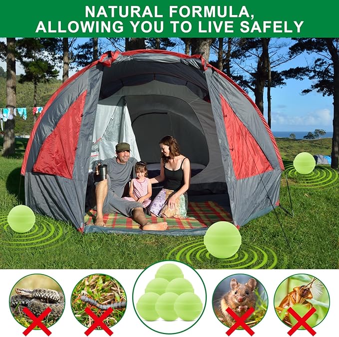24 Pack Snake Repellent for Yard Powerful, Snake Away Repellent for Outdoors, Moth Balls for Snakes, Pet Safe Snake be Gone for Lawn Garden