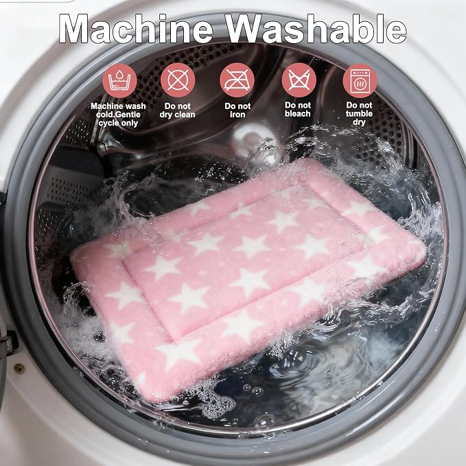 Washable Dog Bed Plush Orthopedic Outdoor Crate Mat with Non-Slip Bottom,Luxe Soft Kennel Pad for Pets, Cozy Cage Cushion & Pet Sleeping Mattress Large Sized,Medium,Small Dogs,30 x 20 inch,Pink