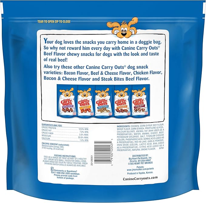 Canine Carry Outs Beef Flavor Dog Treats, 47 Ounce Bag (Pack of 4)