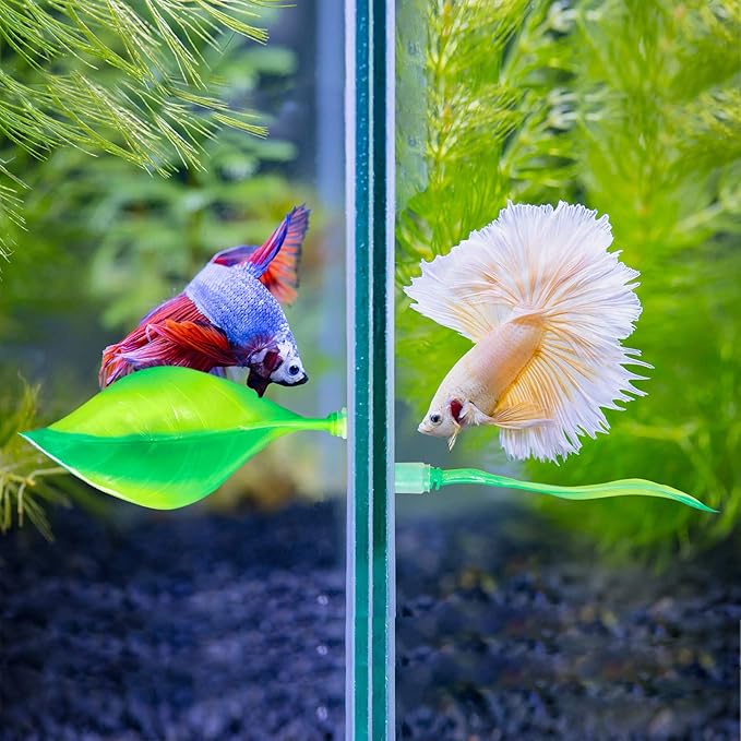 WILLBOND 2 Pcs Green Silicone Betta Fish Bed Leaf Hammock Betta Fish Tank Accessories Decorations for Aquarium Ornaments, Practical Resting Spot, Comfortable and Safe