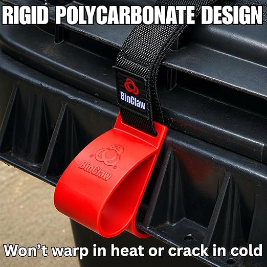 MAX – Extreme Weather Trash Can Lock, Rigid Polycarbonate Design Won’t Warp or Crack, Raccoon-Proof Garbage Bin Strap, One-Hand Operation