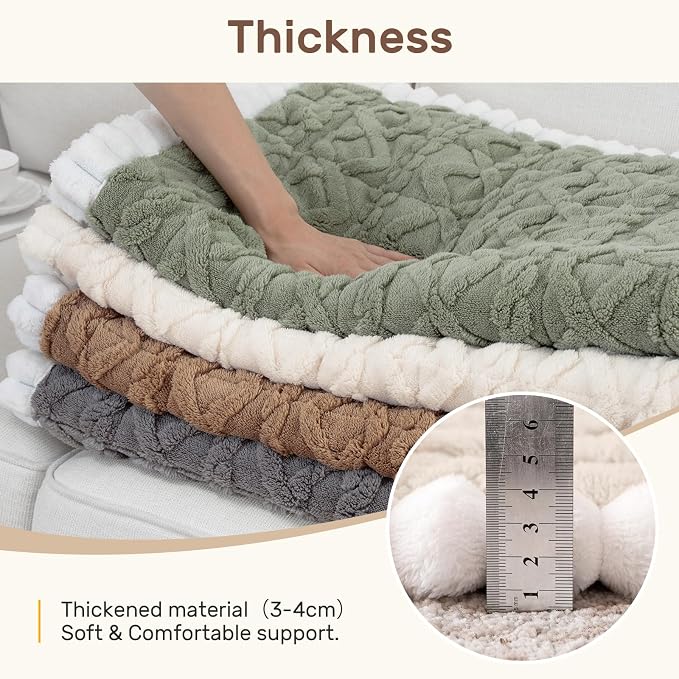 Couch Cover for Dogs, Washable Non Slip Sofa Covers for 3 Cushion Couch Pet Friendly Fuzzy Sofa Protector&Bed Mat for Pets (27.6"x70.9" Beige)