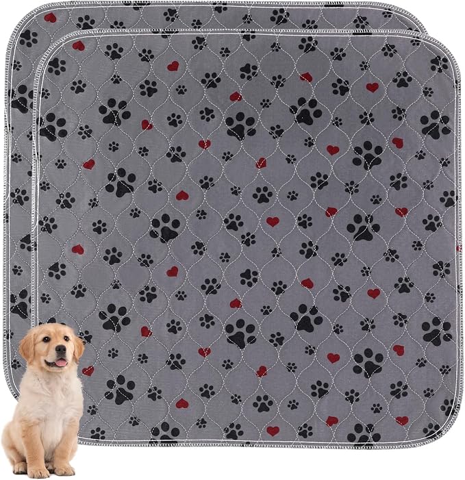 Washable Pee Pads for Dogs,2 Pack Extra Large 48"x48" Super Absorbent Reusable Puppy Pads,Non-Slip 100% Waterproof Dog Pee Pads,Pet Training Pads for Couch, Crate,Potty Training,Floor