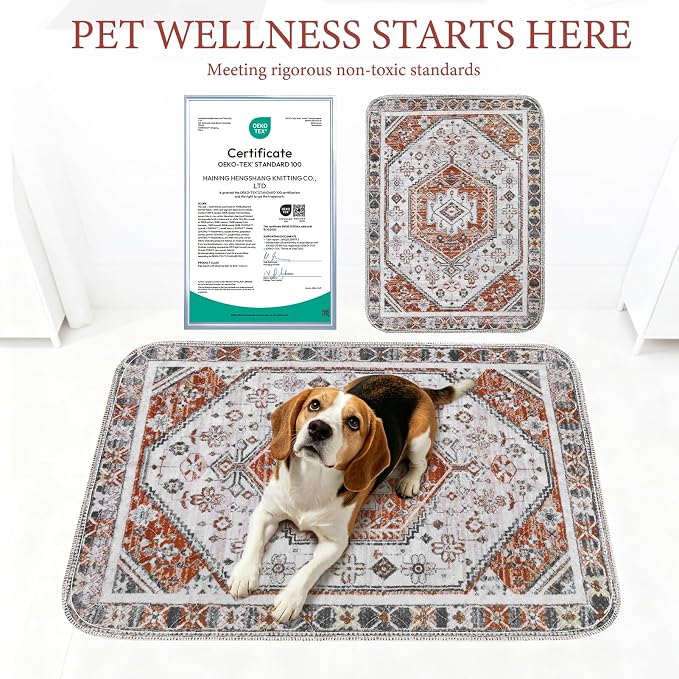Homimp Washable Pee Pads for Dogs, 4 Pack Reusable Puppy Pads Waterproof,Absorbent and Leakproof Dog Pee Pads,Non Slip Puppy Training Pads, Pet Mat for Floor, Crate, Couch, Whelping, Brown 18"x24"