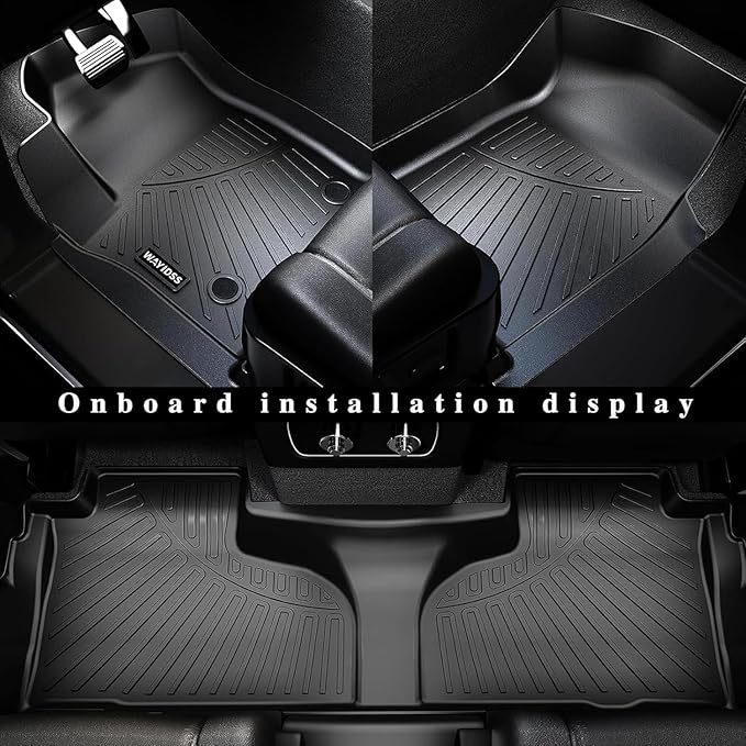 All Weather Floor Mats Fits for Honda Civic 2011 2010 2009 2008 2007 2006(Only Sedan Model),TPE Rubber Liners Accessory for 2006-2011 Odorless 1st & 2nd Row Anti-Slip Mats Black
