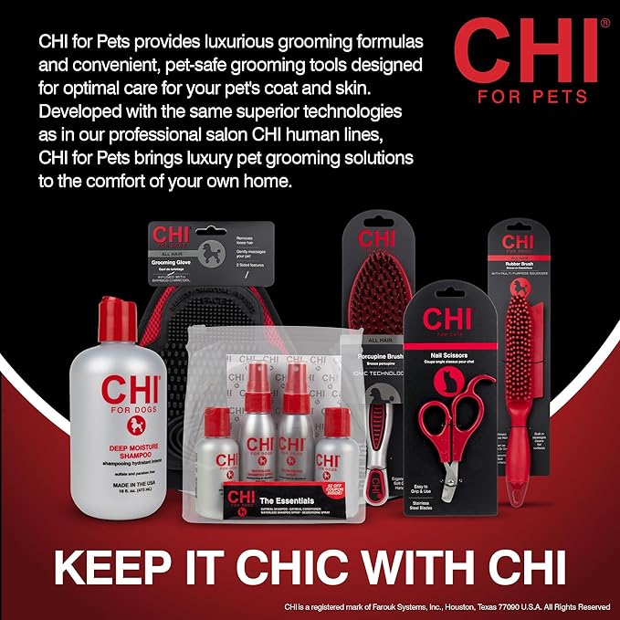 CHI for Dogs Deodorizing Waterless Foam Wash, No-Rinse Dry Shampoo for Dogs to Help Control Odor, Sulfate and Paraben Free, Waterless Pet Grooming, Pump Bottle, Made in The USA, 8 Fl Oz