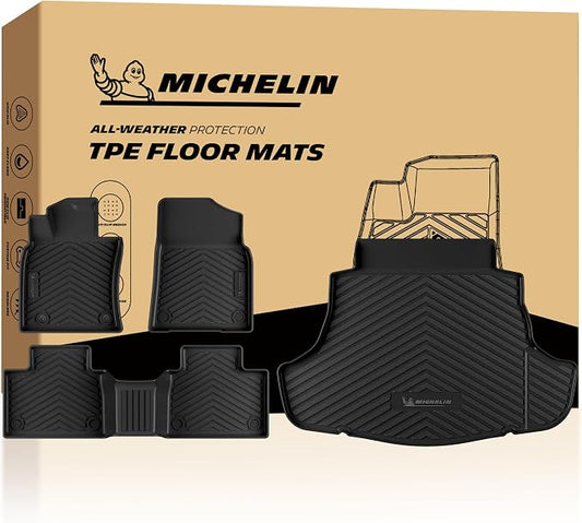 Michelin Floor Mats, Premier Series All-Weather TPE Custom Fit Liner for Toyota Camry 2025-2026 Floor Mats (4 Piece)