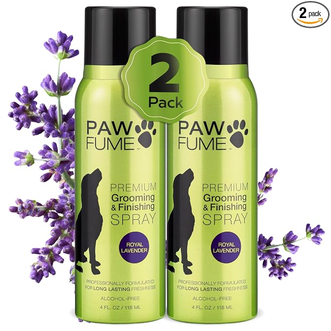 PAWFUME Dog Detangler Grooming Spray, Royal Lavender, 2-Pack | Hypoallergenic alcohol-free spray detangles, moisturizes and freshens coats, Dog Necessities for coat and fur care