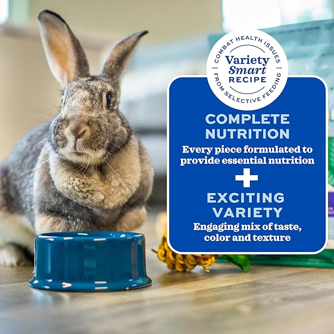 Oxbow Forage Wise Adult Rabbit Food, Engaging Variety Diet with Complete Nutrition in Every Piece, Timothy Hay Based Rabbit Food with Variety, Supports Digestion & Dental Health, Made in USA, 4 lb Bag