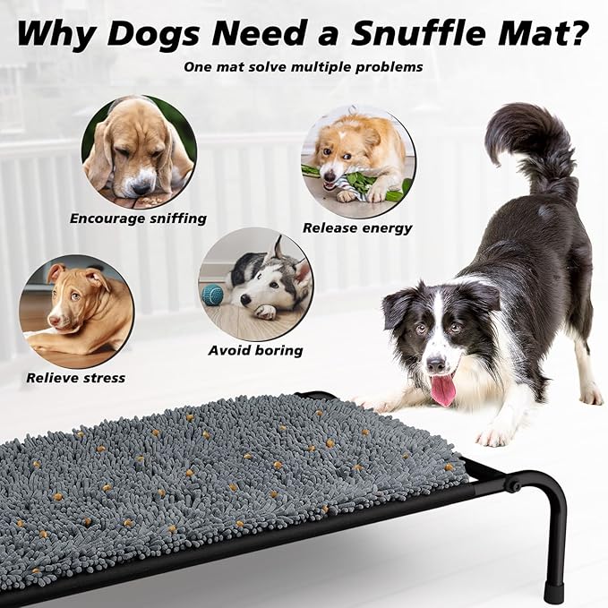 Rundik Snuffle Mat for Dogs, Interactive Puzzle Toys Feeding Games for Pets | 23'' x 40'' Elevated Sniff Mat for Boredom Helps Slow Eating and Keep Busy Encourages Natural Foraging Skills Stress Relief