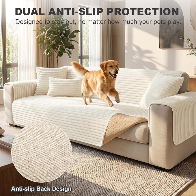 FUANGUI Waterproof Armrest Couch Cover for Dogs, Washable Backrest Cover | Soft Recliner Chair Protector, Cat Dog Armchair Armrest Cover Non-Slip Couch Covers Sofa Pet Friendly