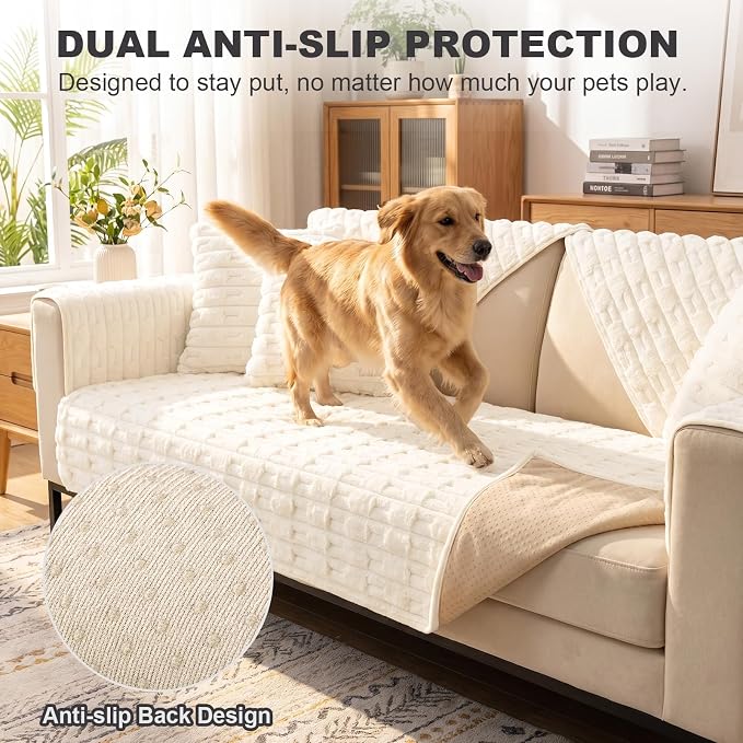 FUANGUI Waterproof Armrest Couch Cover for Dogs, Washable Backrest Cover | Soft Recliner Chair Protector, Cat Dog Armchair Armrest Cover Non-Slip Couch Covers Sofa Pet Friendly