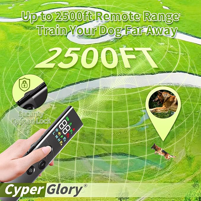 Dog Shock Collar with Remote Control,IP67 Waterproof Dog Training Collar with 4 Training Modes Rechargeable Shock Collar with 99 Adjustable Levels Dog Collars for Small Medium Large Dogs(8-120 Lbs)