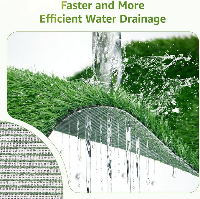 LOOBANI Dog Grass Pee Pads, 31x51in Artificial Grass Pads for Potty Tray | Pet-Friendly, Easy to Clean, Washable, Realistic, Fake Grass Mat for Puppy to Pee On, Outdoor Indoor Pee Grass, with Drainage