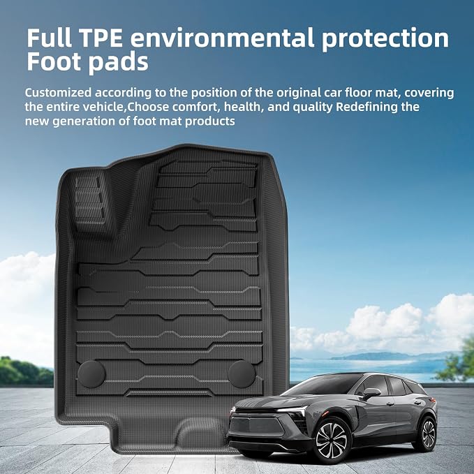 SMABEE Floor Mats Fit for 2024 2025 2026 Honda Prologue & Chevy Blazer EV & 2023-2026 Cadillac Lyriq All Weather Floor Liners for Blazer EV Accessories TPE Car Mats 1st& 2nd Row