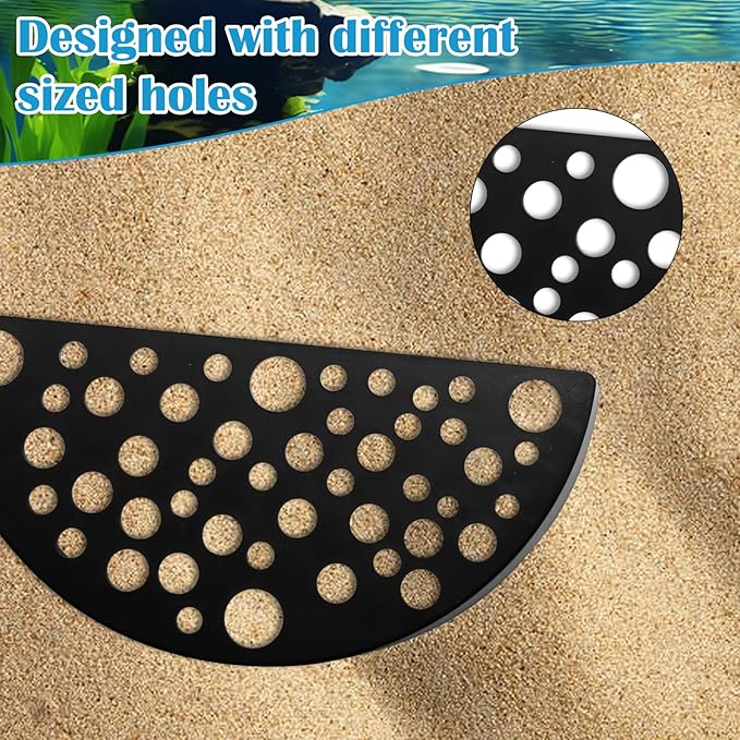 2Pcs Black Shrimp Cave Ornaments, Good Size Half Moon Shrimp House Decor, Fish Hiding Tools Supplies, Accessories Decor Supplies Can Be Used in Aquariums
