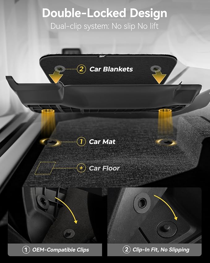 3W Floor Mats&Carpet for Toyota Tacoma 2024-2026 Double Cab Auto Tran(Not Fit Hybrid & XtraCab) with Metal Pedals, TPE All Weather Custom Fit Floor Liner for Tacoma TRD/SR/SR5/limited Car Liners.