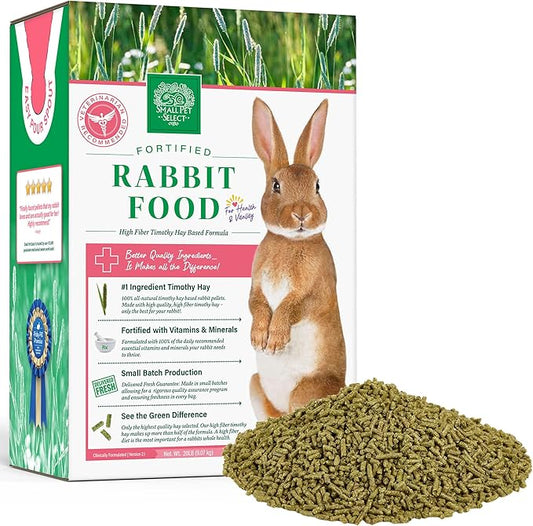 Small Pet Select Pet Rabbit Food, Pellets, Treats for Bunny Rabbits, For Health and Vitality, High Fiber Timothy Hay Based Formula, 20 lb