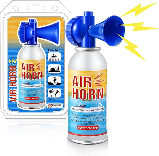 1 Pack 3.5oz Large Air Horn, 122DB Very Loud Air Horns Can, Marine Boat Horns for Safety, Meet Coast Guard, Fog Blow Horn Boat Accessories, Ideal for Boating, Camping, Hiking