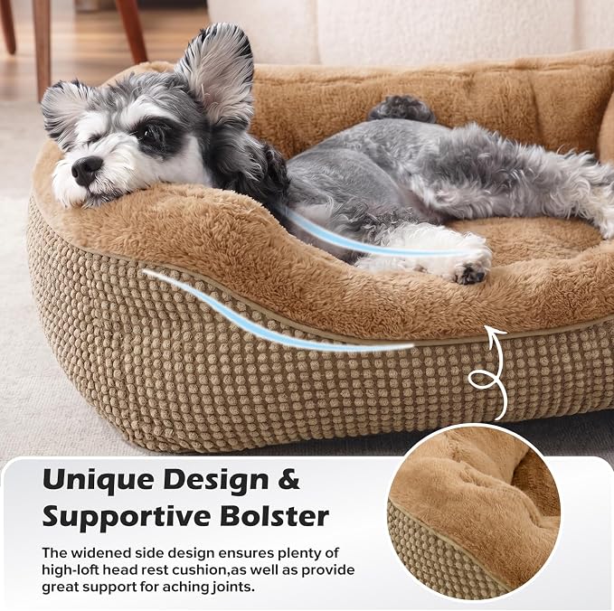 Large Dog Beds Large Sized Dog, Washable Orthopedic Warming Soft Sleeping Durable with Anti-Slip Bottom
