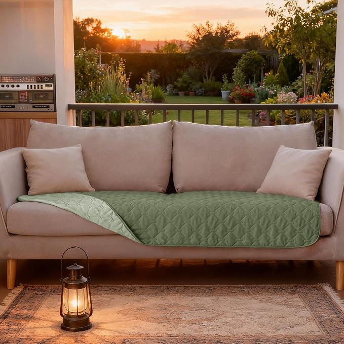 gogobunny Waterproof Blanket, Couch Covers for Dogs, Reversible Protector | 3X Stronger Leakproof, Scratch Proof Durable Furniture Protection, Stain Resistant, Washable, 30x70 Inch Dark/Light Green