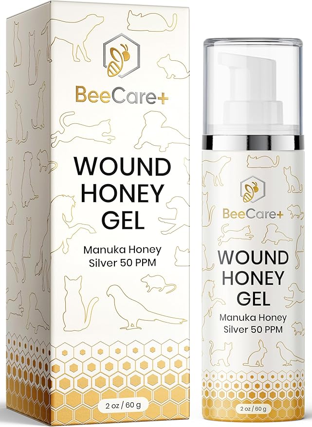 Manuka Honey Wound Gel for Hot Spot Treatment for Dogs and Cats – Helps with Irritations, Cuts, Rashes, Abrasions, and Scrapes – Colloidal Silver for Dogs 2 oz