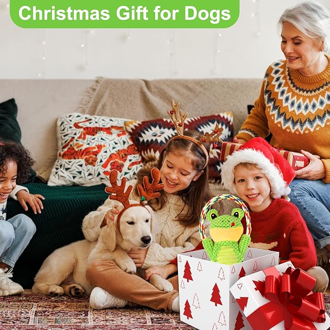 Drmstow Interactive Chew Proof Dog Toys for Boredom & Anxiety - Plush with Squeaker & Crinkle Sound & Ropes for Small, Medium, Large Dogs