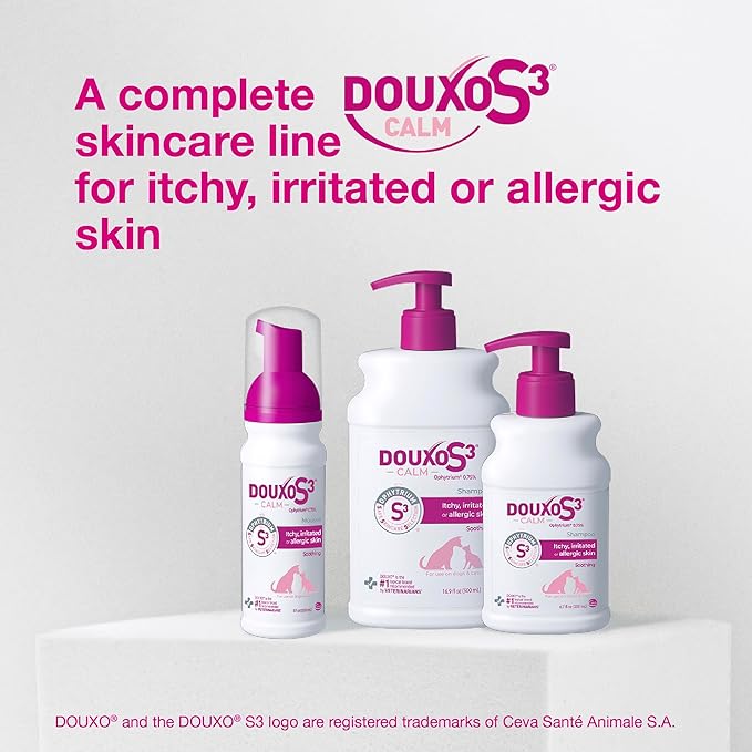 Douxo S3 Calm Shampoo, Contains 0.75% Ophytrium, Soothing, For Itchy, Irritated or Allergic Skin, For Dogs and Cats, 16.9 fl. oz. (500mL)