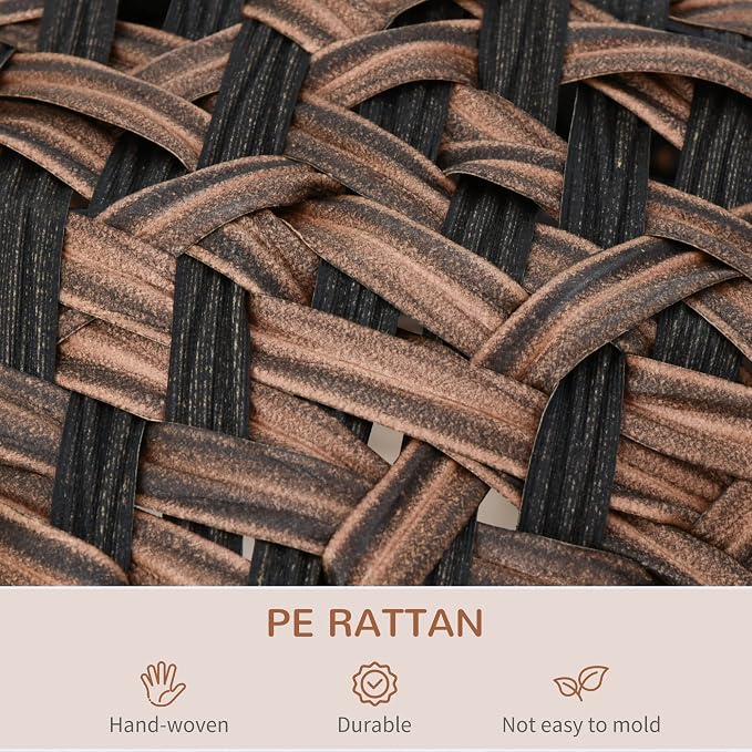 PawHut 20.5" Weaved Cat Bed with Cushion, Brown | Elevated Hand-woven Braided Banana Leaf Kitten House Condo
