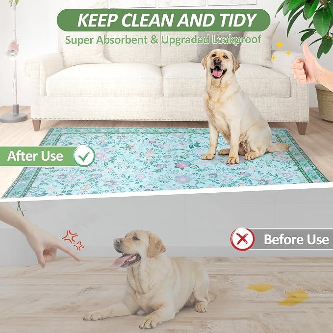 Washable Pee Pad for Dogs, 2 Pack Large Reusable Puppy Pads, 36"x36" | Super Absorbent, WaterProof & LeakProof, Non-Slip Bottom, Machine Washable, For Floors, Couches, Crates, Playpen, Cars