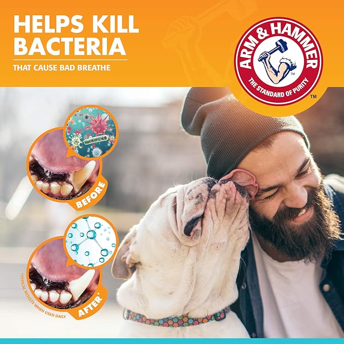 Arm & Hammer for Pets Dog Oral Care Spray, Mint Flavor Breath Freshener & Teeth Cleaning, Baking Soda Enhanced Plaque & Tartar Support, Easy Brushless Dental Care for Adult Dogs, 4 Fl Oz