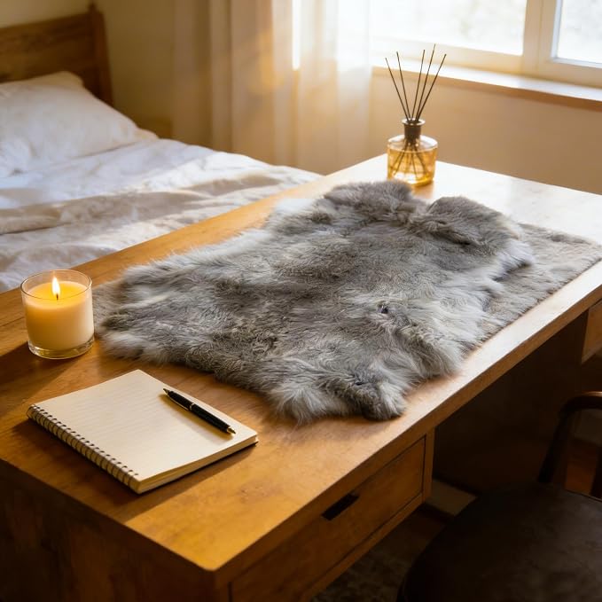 Craft Rabbit Fur Pelt Skin Genuine Tanned Animal Hide with Sewing Quality Leather 12" by 14" for Decoration DIY Crafts Cat Dog Toys Fur Fabric（8Pcs, Grey）