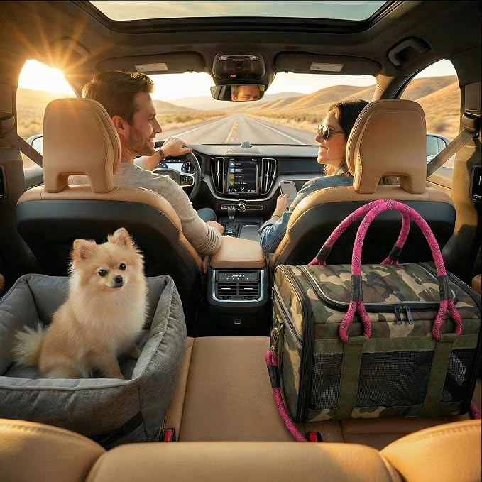 Soft-Sided Dog & Cat Carrier | for Car Rides, Vet Visits, Errands & Daily Outings | Fits Small Dogs & Cats Up to 15 lbs | 18" L x 11.5" H | Yorkies, Chihuahuas & More