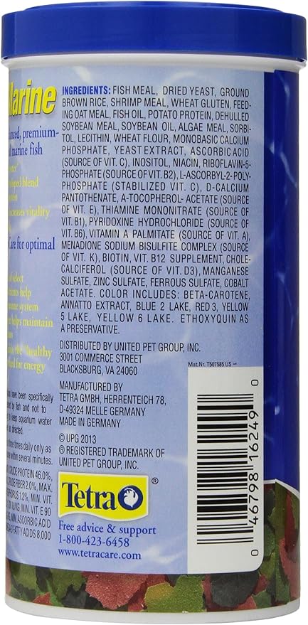 Tetra TetraMarine Large Saltwater Flakes, Nutritionally Balanced Fish Food for Saltwater Fish, 5.65 oz (Pack of 2)