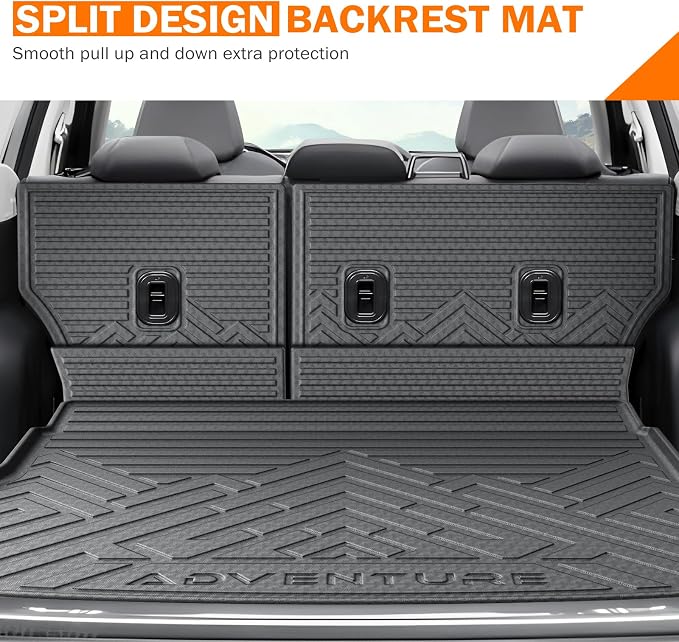 KUST Trunk Cargo Mat for 2025 2026 Subaru Forester (Not for Hybrid or Wilderness), Rubber Cargo Liner & Backrest Mat Set for Forester Accessories Rear Trunk Liner Back Seat Protector, High Edge, 5PCS
