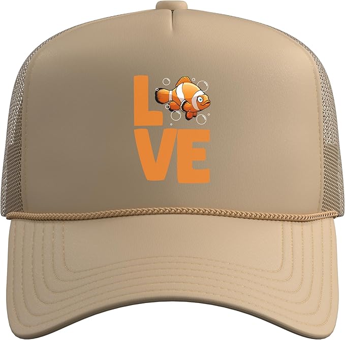 Cute Clownfish Art for Men Women Clown Fish Lovers Clownfish Trucker Hat with Adjustable Mesh Back