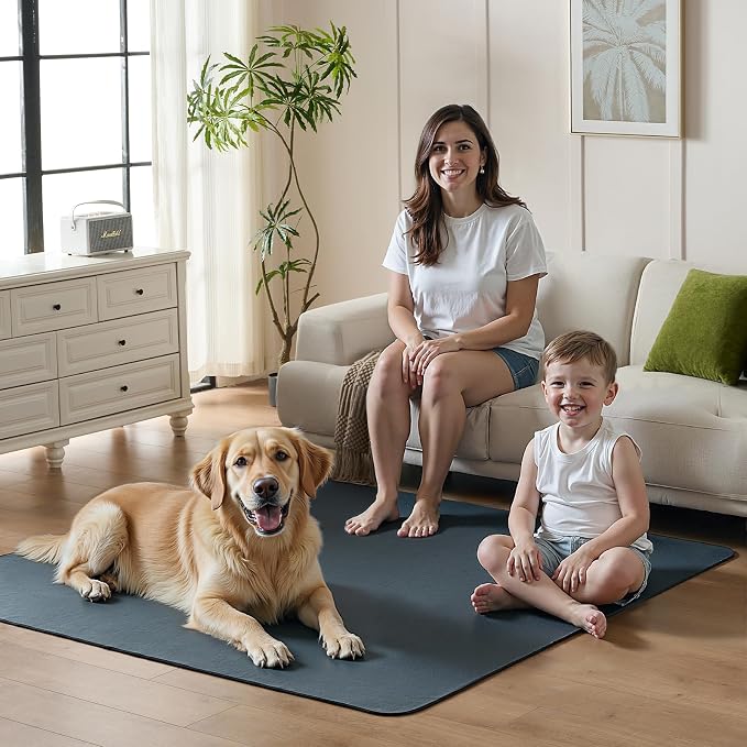 Sunsleek 48"x65" Washable Pee Pads for Dogs Extra Large Non-Slip Puppy Pads | Reusable Waterproof Pet Training Mats, Super Absorbent, for Quick-Dry Whelping Pads & Incontinence for Playpen, Crate, Floor
