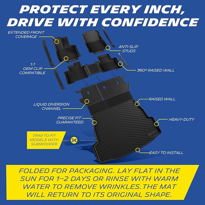 Michelin Vehicle Mats, Premier Series All-Weather TPE Custom Fit Liner for Toyota RAV4 Hybrid 2026-2027 Floor Mats (8 Piece)