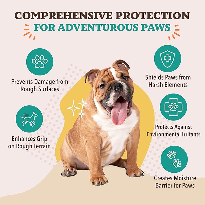 Natural Dog Company PawTection Dog Paw Balm, 4 Pack, Protects Paws from Hot Surfaces, Sand, Salt, & Snow, Organic, All Natural Ingredients (0.15 oz Travel Stick) X 4