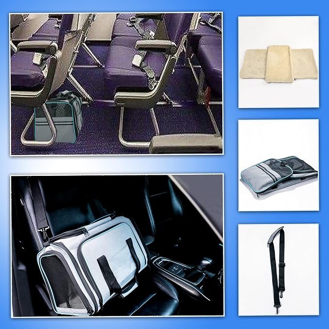 Cat Dog Carrier - Airline Approved Expandable Soft-Sided Pet Carrier with Removable Fleece Pad and Pockets, for Cats/Puppy and Small Animals Large(2 side expandable) | 2 Side Expandable, Removable Fleece Pad, Pockets, For Cats/Puppy Small Animals
