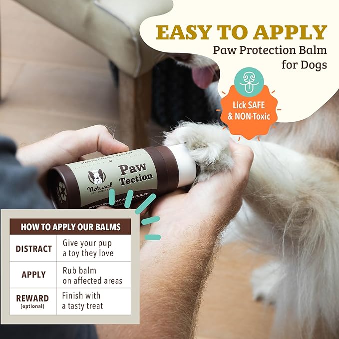 Natural Dog Company Pawtection Balm for Hot Pavement, Dry Cracked Dog Paws, and Rough Terrain - Safe, Non-Toxic, and Lick Safe - Protects Paws Natural Ingredients, Lick-Safe, 2 oz Stick