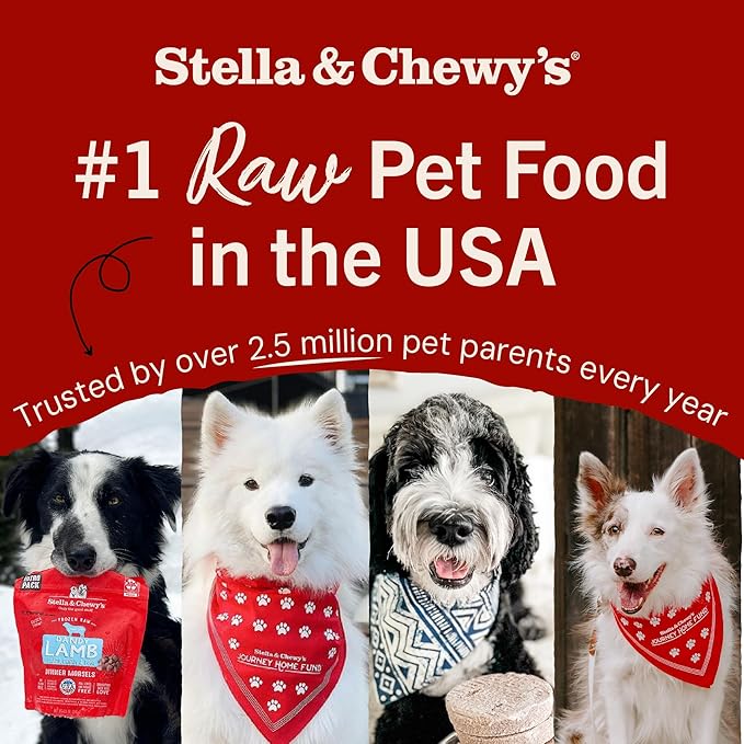 Stella & Chewy's Freeze-Dried Raw Lamb Meal Mixers- Dog Food Topper and Mixer - Made with 95% Grass-Fed Lamb, Organs & Bone - Perfect for Picky Eaters - Grain-Free - 18 oz