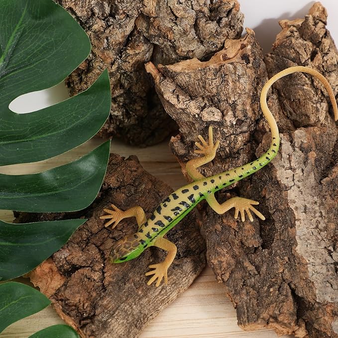 BESPORTBLE 4PCS Reptile Bark Decor Wood, Bearded Dragon Tank Accessorie Cork Hides Flats for Lizard Geckos Tortoise Terrarium Aquarium, Water Cork Tube Decor Random Shape Size 8-14cm
