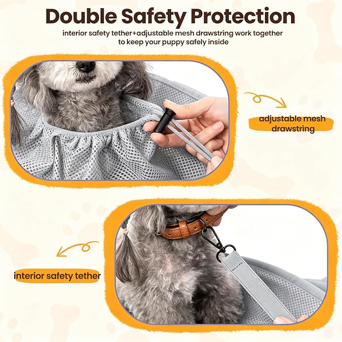 Dog Backpack Carrier & Body Sling for Small Dogs & Cats – Hands-Free Dog Pouch Carrier with Adjustable Strap for Travel & Hiking