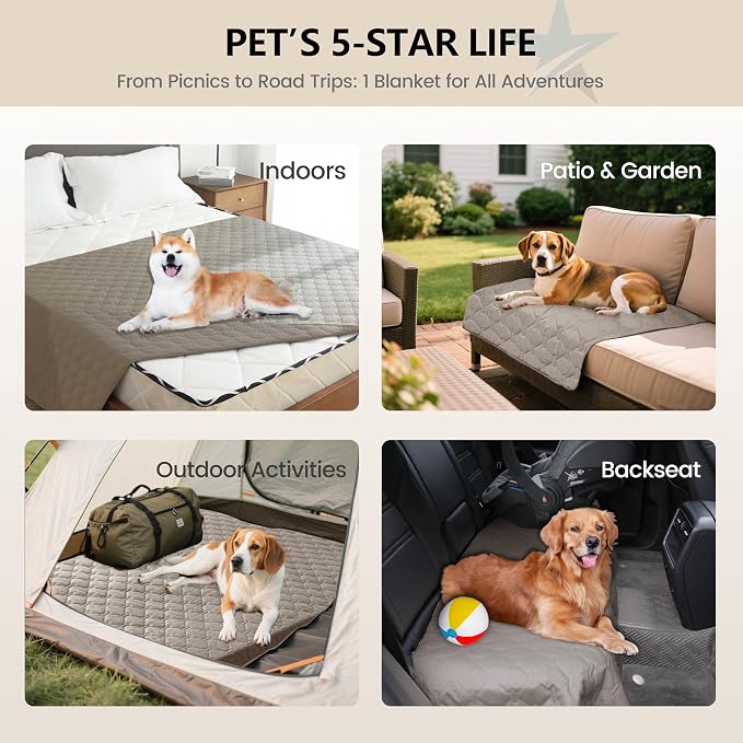 gogobunny Waterproof Blanket, Couch Covers for Dogs, Reversible Protector | 3X Stronger Leakproof, Scratch Proof Durable Furniture Protection, Stain Resistant, Washable, 30x70 Inch Dark Stone