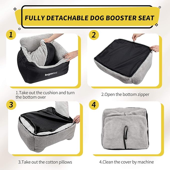 Dog Car Seat for Small Dogs & Cats Under 25 lbs,Black