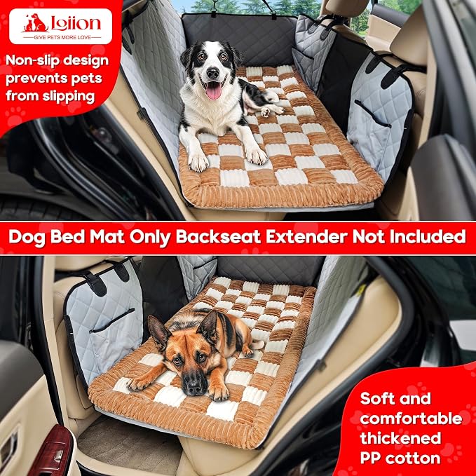 Dog Car Bed Mat Non-Slip Backseat Extender Dog Bed 50" x24.6" | Travel Bed for Dogs，Chew-Resistant, Easy Clean & Scratch-Proof, Comfort Design, Fits Trucks/Sedans/SUVs