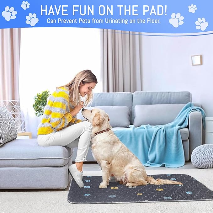 Aitmexcn Washable Pee Pads for Dogs, Extra Large 72"x72", 2 Pack Reusable Puppy Training Pads, Heavy Absorbency, Leak-Resistant Non-Slip Mats for Whelping Boxes, Large Playpens and Senior Dog Care