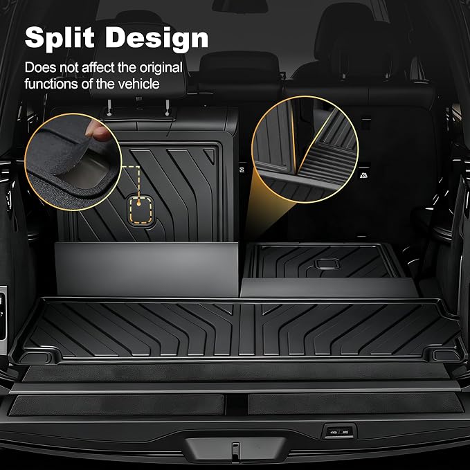 Cargo Liner & Third Row Seat Back Mats Compatible with 2019-2026 BMW X7 G07 (Not for 2021-2022 X7 50i / 2025 X7 40i): AOMSAZTO Custom Fit 2019-2026 BMW X7 All Weather Anti Skid TPE Trunk Liner